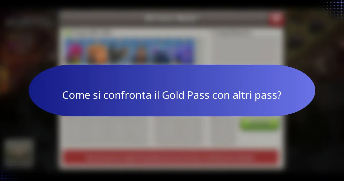 Come si confronta il Gold Pass con altri pass?
