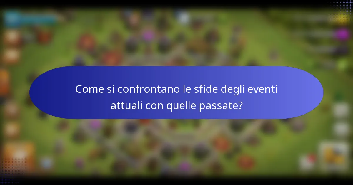 Come si confrontano le sfide degli eventi attuali con quelle passate?