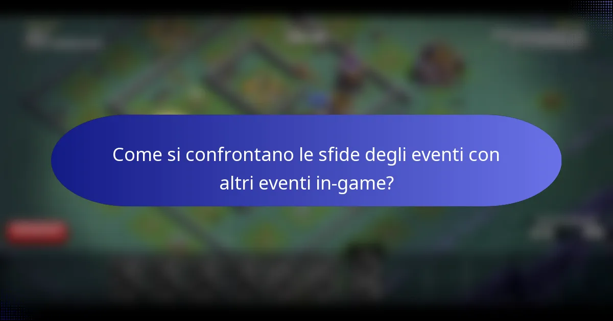 Come si confrontano le sfide degli eventi con altri eventi in-game?