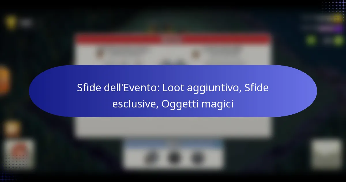 Read more about the article Sfide dell’Evento: Loot aggiuntivo, Sfide esclusive, Oggetti magici