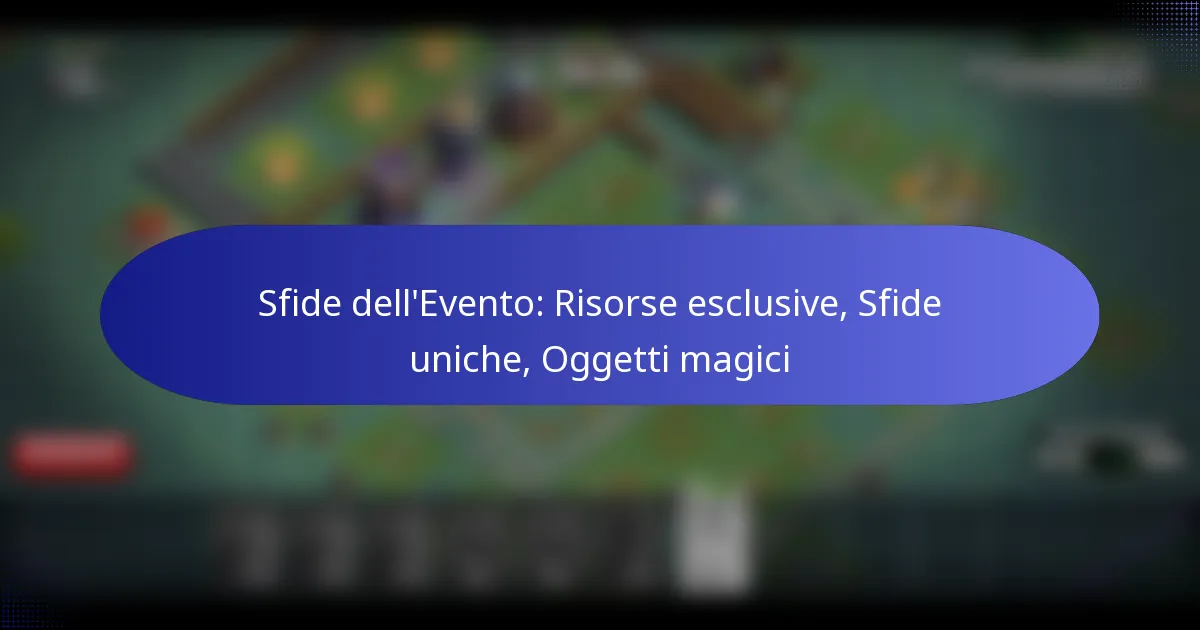 Read more about the article Sfide dell’Evento: Risorse esclusive, Sfide uniche, Oggetti magici