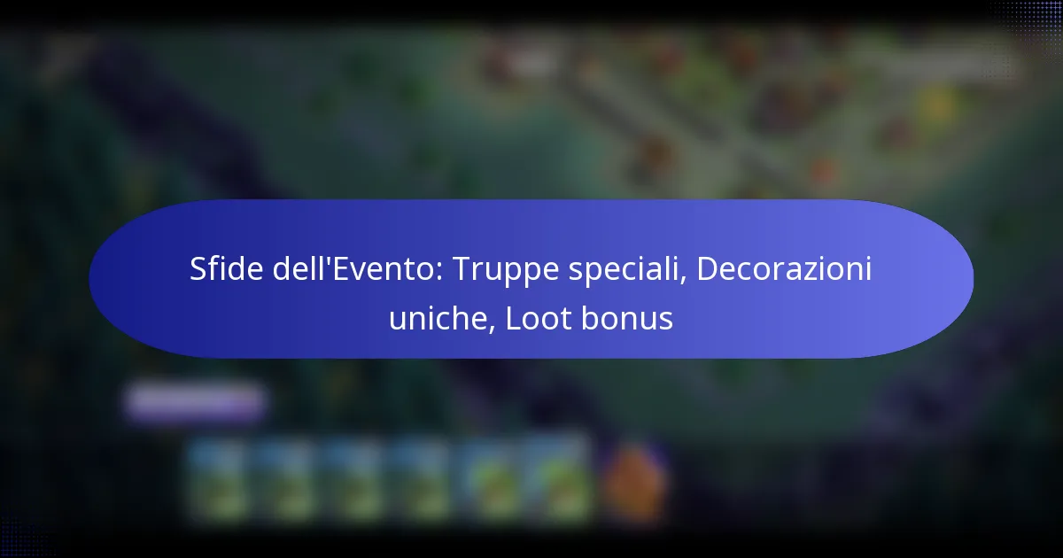 Read more about the article Sfide dell’Evento: Truppe speciali, Decorazioni uniche, Loot bonus