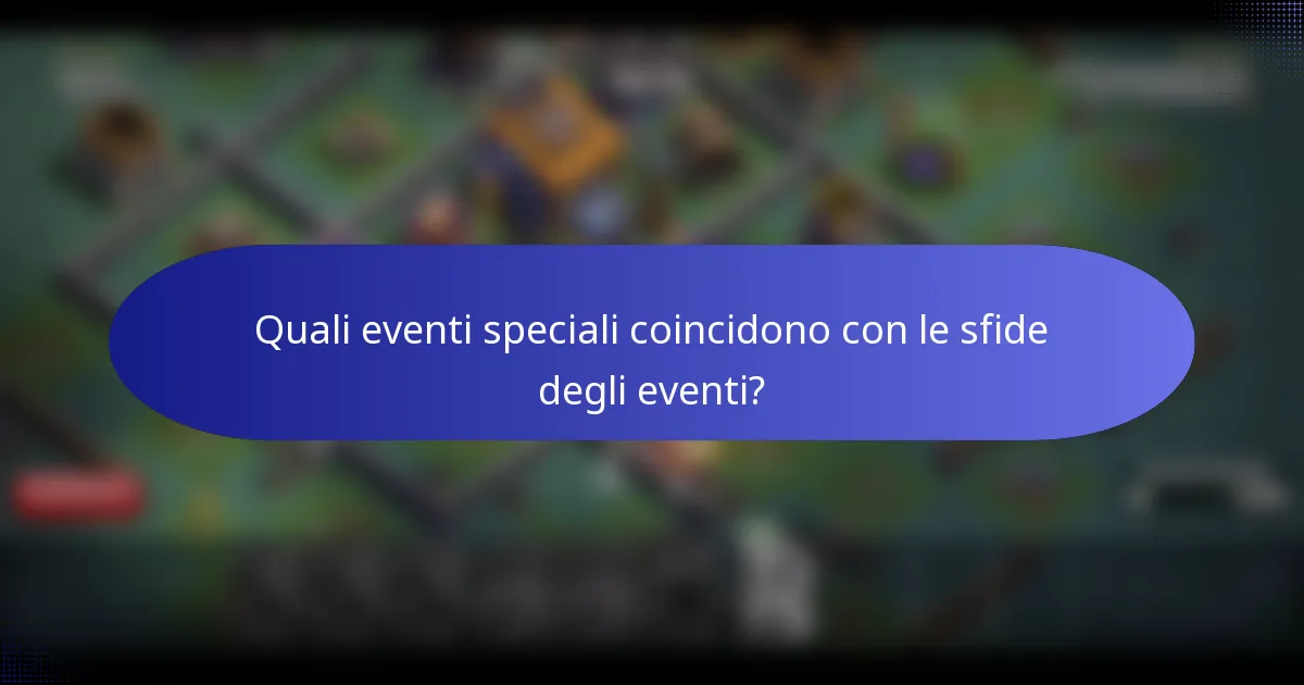 Quali eventi speciali coincidono con le sfide degli eventi?