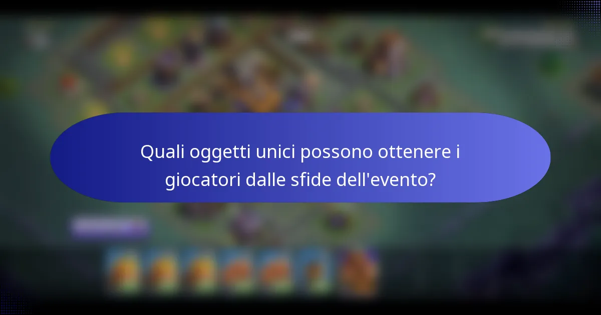 Quali oggetti unici possono ottenere i giocatori dalle sfide dell'evento?