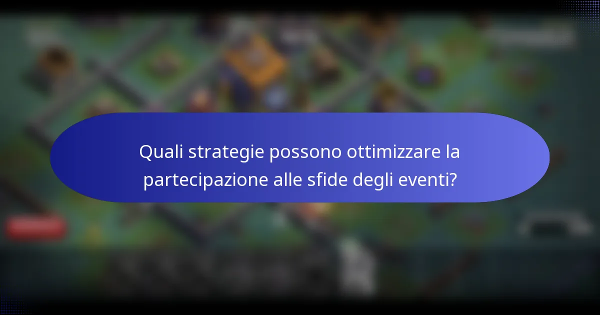 Quali strategie possono ottimizzare la partecipazione alle sfide degli eventi?